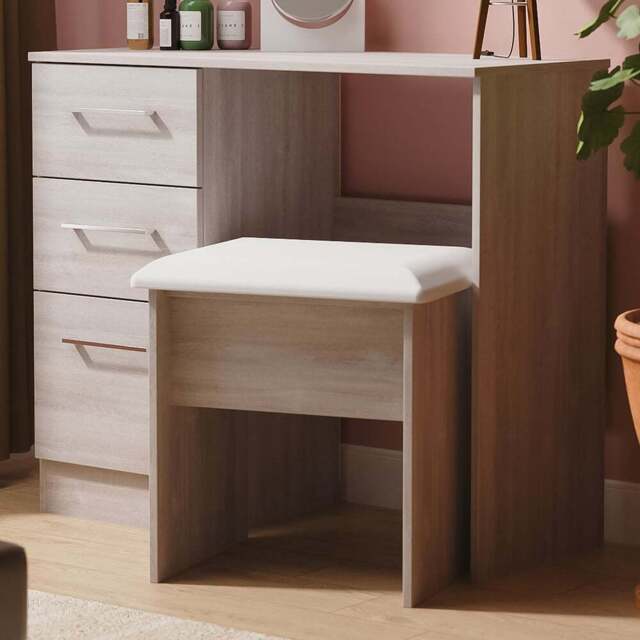 Crowndale Worcester 3 Drawer Grey Oak Vanity Dressing Table Ready Assembled - Wilko - image 1