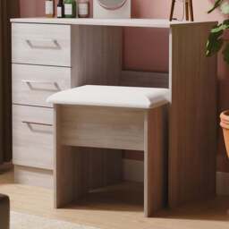 Crowndale Worcester 3 Drawer Grey Oak Vanity Dressing Table Ready Assembled - Wilko
