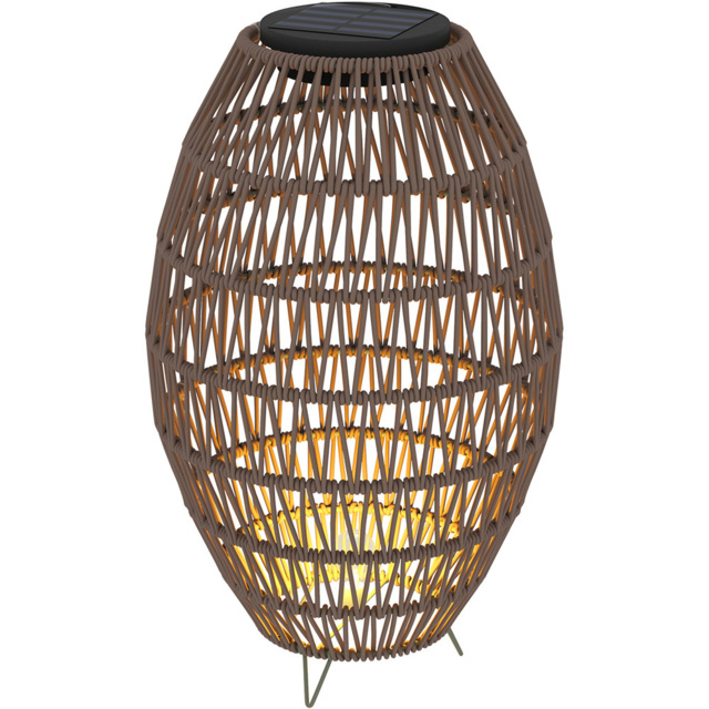Outsunny Dark Brown Rattan Solar Lamp - Size: 51 x 32 x 32cm - Wilko - image 1