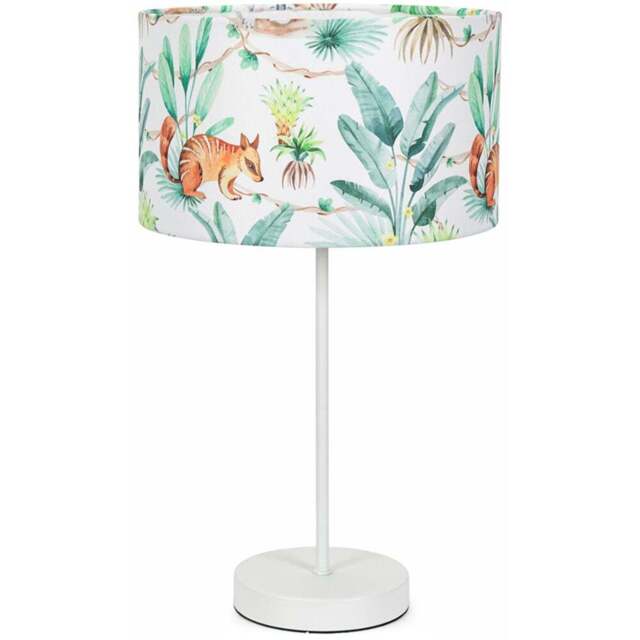 ValueLights Charlie Jungle Print Shade White Table Lamp and Bulb - Size: 43 x 25 x 25cm - Wilko - image 1