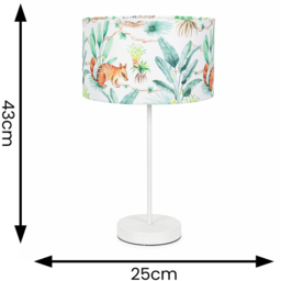 ValueLights Charlie Jungle Print Shade White Table Lamp and Bulb - Size: 43 x 25 x 25cm - Wilko - thumbnail 5