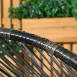 Outsunny Grey Rattan Leisure Egg Chair with Cushion - Size: 143 x 75 x 89cm - Wilko - thumbnail 6