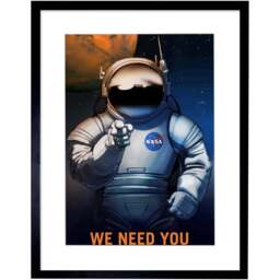 Wee Blue Coo NASA We Need You Space Job Advert Framed Wall Art Print 30 x 41cm - Size: 43.3 x 33.3 x 1.5cm - Wilko - thumbnail 1