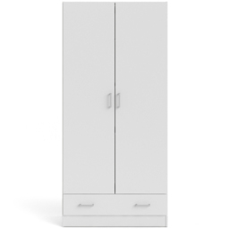 Florence Space Single Drawer 2 Door White Wardrobe - Size: 2 Door, Single Drawer - Furniture To Go - Wilko - thumbnail 4