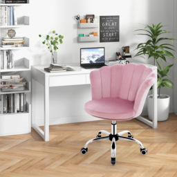 Costway Pink Velvet Adjustable Office Chair - Size: 70 x 63 x 48cm - Wilko - thumbnail 5