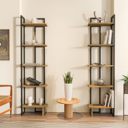 Decorotika Alice 5 Tier Black and Oud Corner Bookshelf - Size: 180 x 45 x 22cm - Multi - Wilko - thumbnail 7