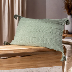 Yard Caliche Eucalyptus Tasselled Cushion - Size: 60 x 40cm - Multi - Yard Living - Wilko - thumbnail 3