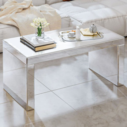 Comfy Living Rectangular Mirrored Glass Coffee Table - Wilko - thumbnail 1