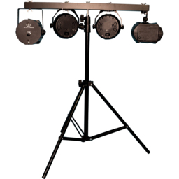 FX Lab 4 Way DJ Light and Stand Set - Size: 110 x 25 x 190cm - Black - FXLAB - Wilko