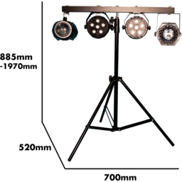 FX Lab 4 Way DJ Light and Stand Set - Size: 110 x 25 x 190cm - Black - FXLAB - Wilko - thumbnail 7