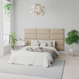 Aspire EasyMount Beige Kimiyo Linen Upholstered Wall Mounted Headboard Panels 2 Pack - Cream - Aspire Beds - Wilko