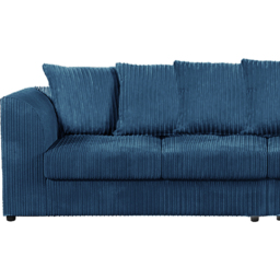 Luxor 4 Seater Marine Blue Jumbo Cord Scatter Back Sofa - Wilko - thumbnail 4