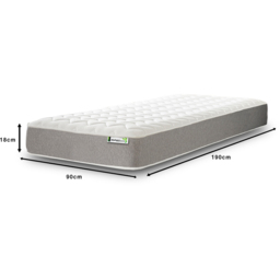 Starlight Beds Single Grey Zig Zag Hybrid Memory Foam and Open Coil Spring Mattress - Wilko - thumbnail 7