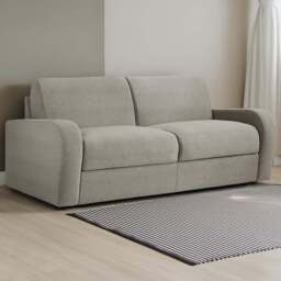 Jay-Be Deco 3 Seater Brushed Twill Smoke Sofa Bed with e-Sprung Mattress - Size: 2 Seater - Grey - Wilko - thumbnail 1