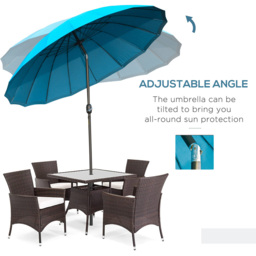 Outsunny Blue Crank and Tilt Parasol 2m - Wilko - thumbnail 6