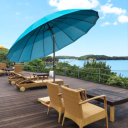 Outsunny Blue Crank and Tilt Parasol 2m - Wilko - thumbnail 3