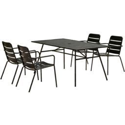 Alberta Dining Table and Chair Set Black - Size: 4 Seater - Wilko - thumbnail 3
