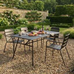 Alberta Dining Table and Chair Set Black - Size: 4 Seater - Wilko - thumbnail 1