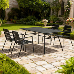 Alberta Dining Table and Chair Set Black - Size: 4 Seater - Wilko - thumbnail 4
