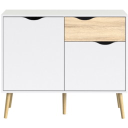 Florence 2 Door Single Drawer White and Oak Sideboard - Size: 39.1 x 98.7 x 81.7cm - Furniture to Go - Wilko - thumbnail 4