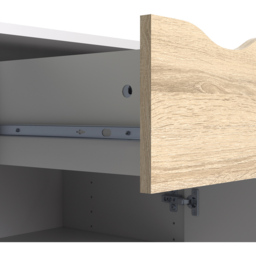 Florence 2 Door Single Drawer White and Oak Sideboard - Size: 39.1 x 98.7 x 81.7cm - Furniture to Go - Wilko - thumbnail 7