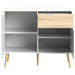 Florence 2 Door Single Drawer White and Oak Sideboard - Size: 39.1 x 98.7 x 81.7cm - Furniture to Go - Wilko - thumbnail 6
