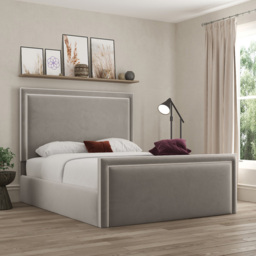 DS Living Verona Single Plush Pebble Piping Bed Frame - Grey - Wilko - thumbnail 4