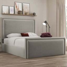 DS Living Verona Single Plush Pebble Piping Bed Frame - Grey - Wilko - thumbnail 1