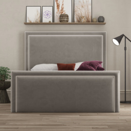 DS Living Verona Single Plush Pebble Piping Bed Frame - Grey - Wilko - thumbnail 5