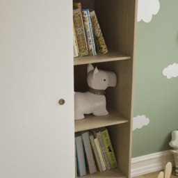 Junior Vida Neptune Single Door White and Oak Wardrobe - Wilko - thumbnail 4