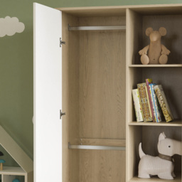 Junior Vida Neptune Single Door White and Oak Wardrobe - Wilko - thumbnail 5