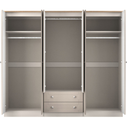 Crowndale Sussex 6 Door 2 Drawer Kashmir Ash and Bardolino Oak Tall Mirror Wardrobe Ready Assembled - Kashmir Ash & Bardolino Oak - Wilko - thumbnail 7