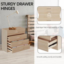 Alivio 4 Drawer Brown Bedside Storage Cabinet - Wilko - thumbnail 7