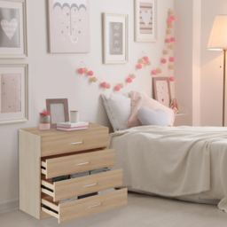 Alivio 4 Drawer Brown Bedside Storage Cabinet - Wilko - thumbnail 5