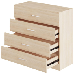 Alivio 4 Drawer Brown Bedside Storage Cabinet - Wilko - thumbnail 4