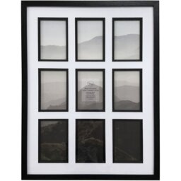 The Port. Co Gallery Inlay Black 9 Aperture Mounted Collage Photo Frame 63 x 48cm - Size: A6 - Wilko - thumbnail 1