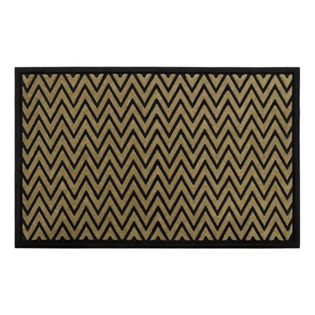 JVL Vienna Zigzag Scraper Doormat 60 x 90cm - Brown - JVL Homewares - Wilko - image 1