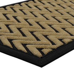 JVL Vienna Zigzag Scraper Doormat 60 x 90cm - Brown - JVL Homewares - Wilko - thumbnail 5