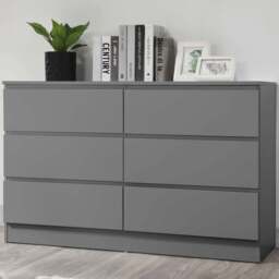 Oslo 6 Drawer Grey Chest of Drawers - Birlea - Wilko - thumbnail 1