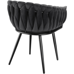 tectake Astano Set of 2 Black Velvet Padded Knot Design Dining Chair - Wilko - thumbnail 5
