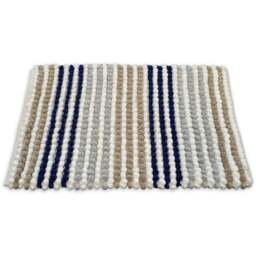 Allure Bath Fashions Navy Striped Chunky Bobble Bath Mat 50 x 80cm - Blue - Wilko - thumbnail 1