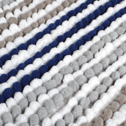 Allure Bath Fashions Navy Striped Chunky Bobble Bath Mat 50 x 80cm - Blue - Wilko - thumbnail 4