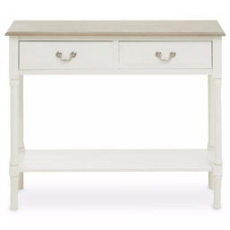 Premier Housewares Heritage 2 Drawer Console Table - Size: 91 x 33 x 75cm - Cream - Interiors by Premier - Wilko - thumbnail 6