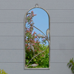MirrorOutlet The Arcus Concrete Framed Arched Garden Mirror 64 x 24cm - Size: 64 x 24 x 3cm - Grey - Wilko - thumbnail 3