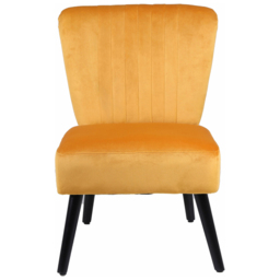 Neo Mustard Yellow Velvet Shell Accent Chair with Black Legs - Size: Single - Wilko - thumbnail 3