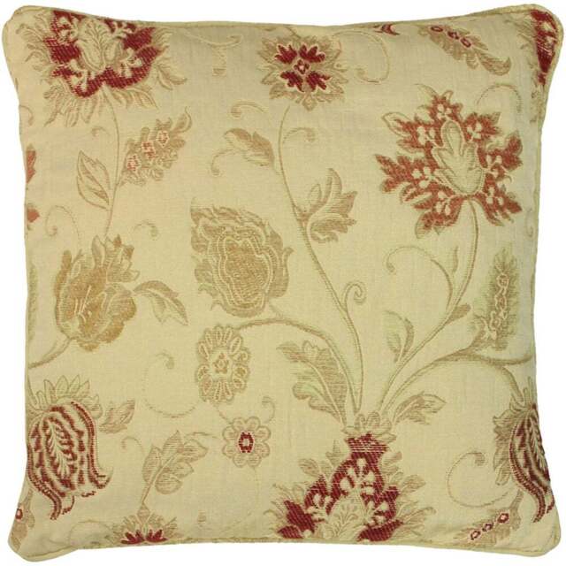 Paoletti Zurich Champagne Floral Jacquard Cushion - Size: 45 x 45 cm - Gold - Wilko - image 1