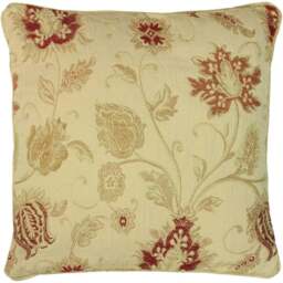 Paoletti Zurich Champagne Floral Jacquard Cushion - Size: 45 x 45 cm - Gold - Wilko
