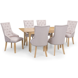 Julian Bowen Cotswold Dining Table with Set of 6 Loire Chairs - Size: 6 Seater - Brown - Wilko - thumbnail 3
