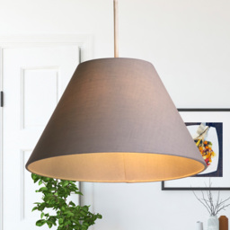 Lighting Collection Luna Grey Tapered Shade - Size: 16 x 28 x 28cm - Wilko - thumbnail 3