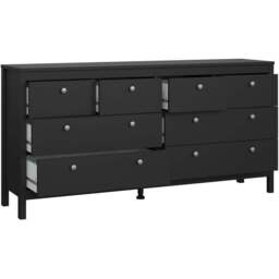 Florence Madrid 8 Drawer Matt Black Double Dresser - Wilko - thumbnail 5